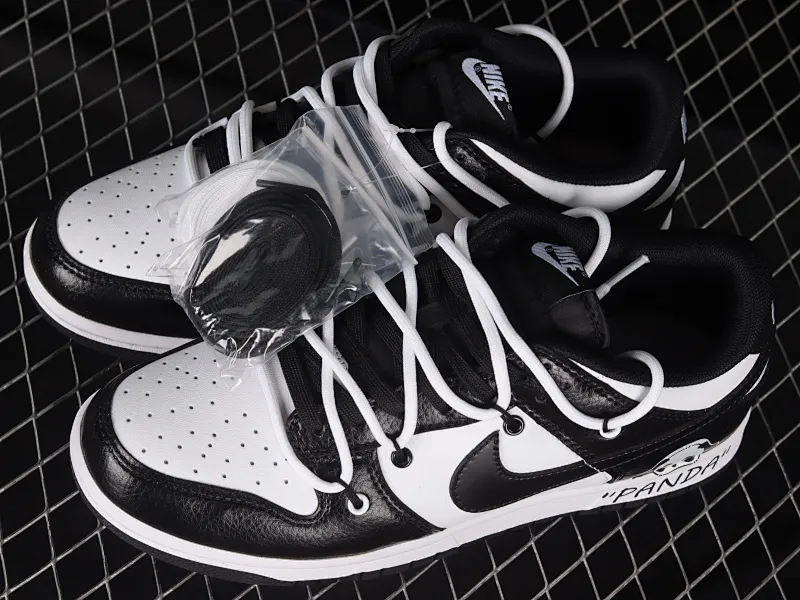 All Categories Nk SB Dunk Series Nk SB Dunk Low Low-top sneakers Nk Dunk Low "Black" Panda style Customized version of deconstructed shoelace graffiti low-top sneakers DD1391-100